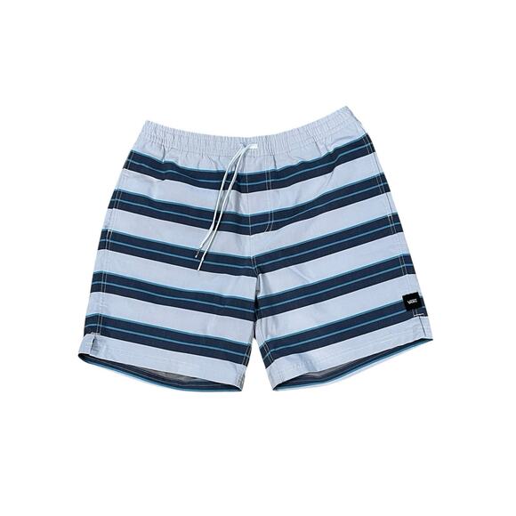 Vans Board Shorts Men’s Sz Large Blue/Gray Striped Quick Dry, Drawstring Pockets - Picture 1 of 13